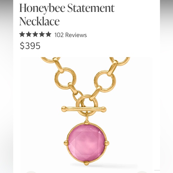 Honeybee Statement Necklace - Color Iridescent Tourmaline Pink - Picture 2 of 3